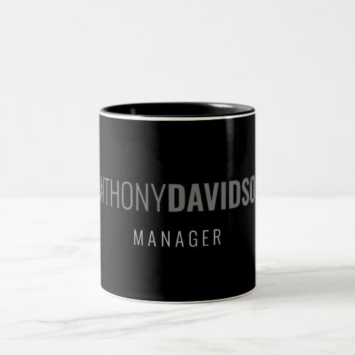 Modern Minimalist Elegant Professional Black Two_Tone Coffee Mug