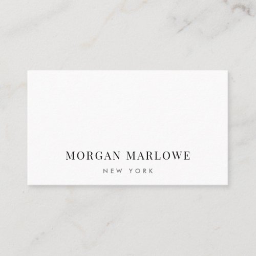 Modern Minimalist Elegant Professional Black White Business Card