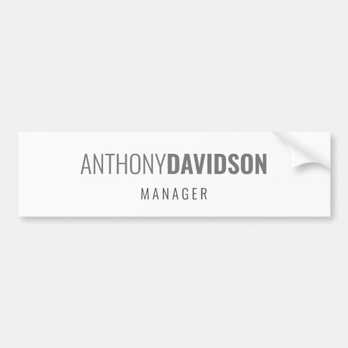 Modern Minimalist Elegant Professional Bumper Sticker