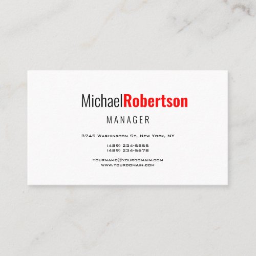 Modern Minimalist Elegant Professional Business Card