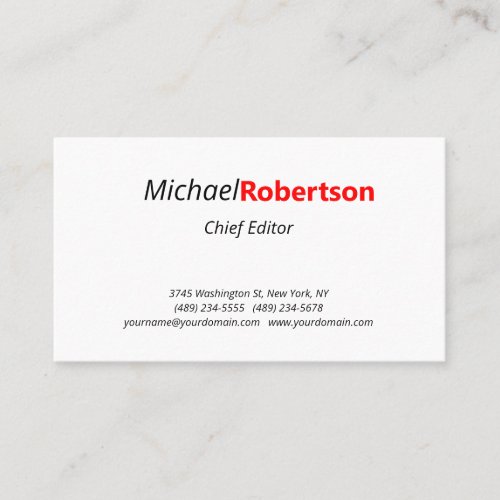 Modern Minimalist Elegant Professional Business Card