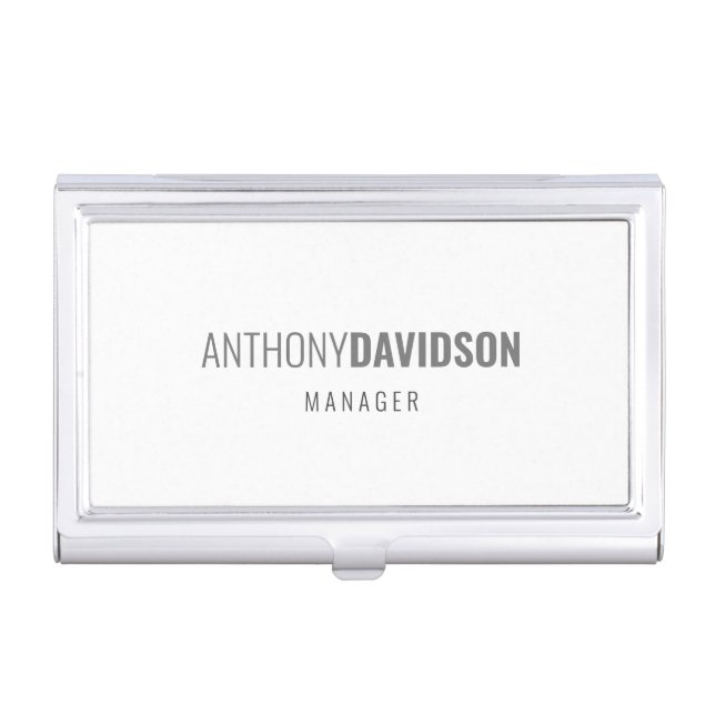 Modern Minimalist Elegant Professional Business Card Case (Front)