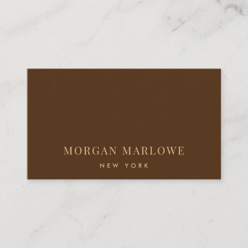 Modern Minimalist Elegant Professional Deep Bronze Business Card