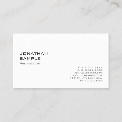 Modern Minimalist Elegant Professional Design Business Card