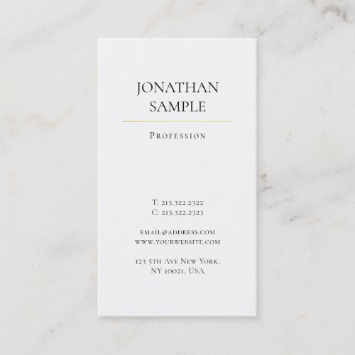 Modern Minimalist Elegant Professional Design Business Card