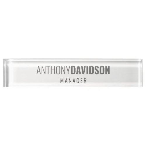 Modern Minimalist Elegant Professional Desk Name Plate