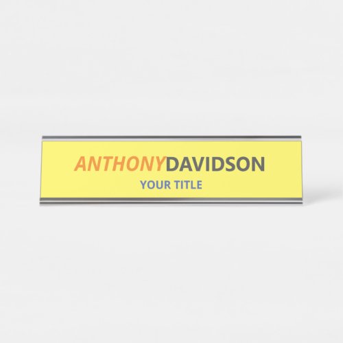 Modern Minimalist Elegant Professional Desk Name Plate