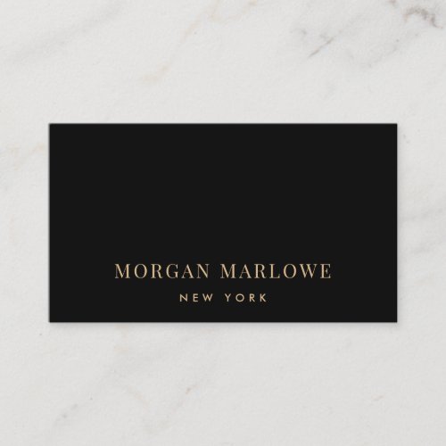 Modern Minimalist Elegant Professional Gold Black  Business Card
