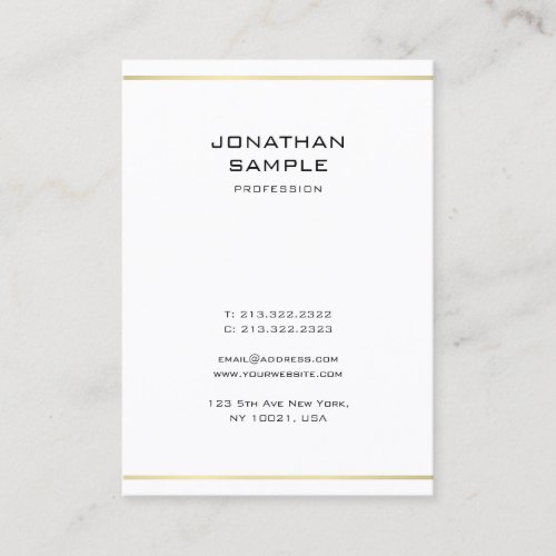 Modern Minimalist Elegant Professional Gold Look Business Card