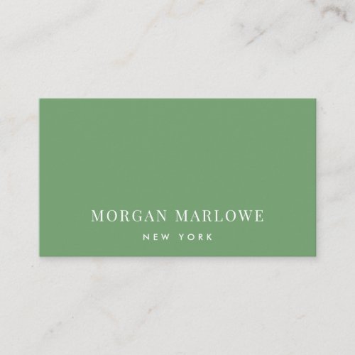 Modern Minimalist Elegant Professional Green Business Card