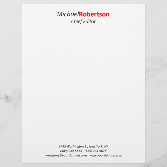 Modern Minimalist Elegant Professional Letterhead (Front)
