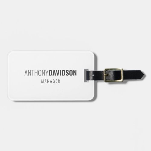 Modern Minimalist Elegant Professional Luggage Tag