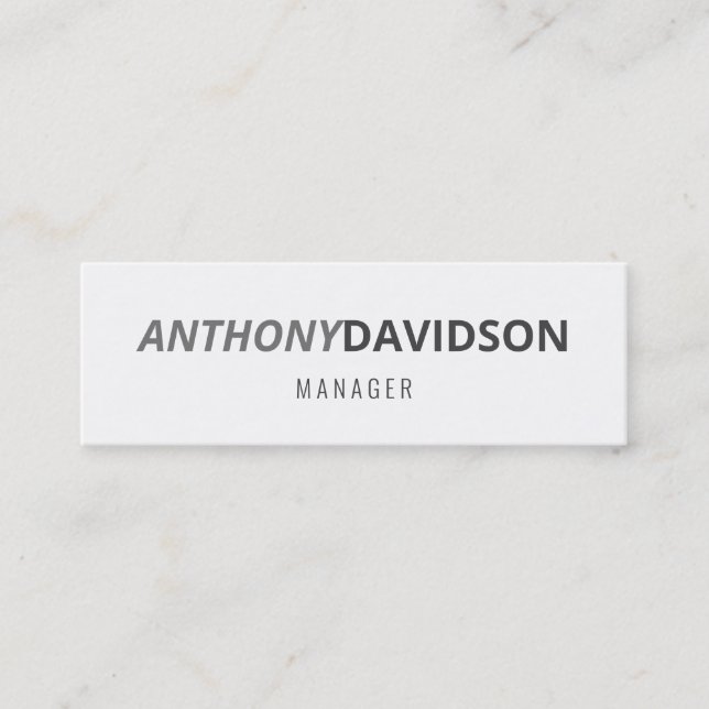 Modern Minimalist Elegant Professional  Mini Business Card (Front)