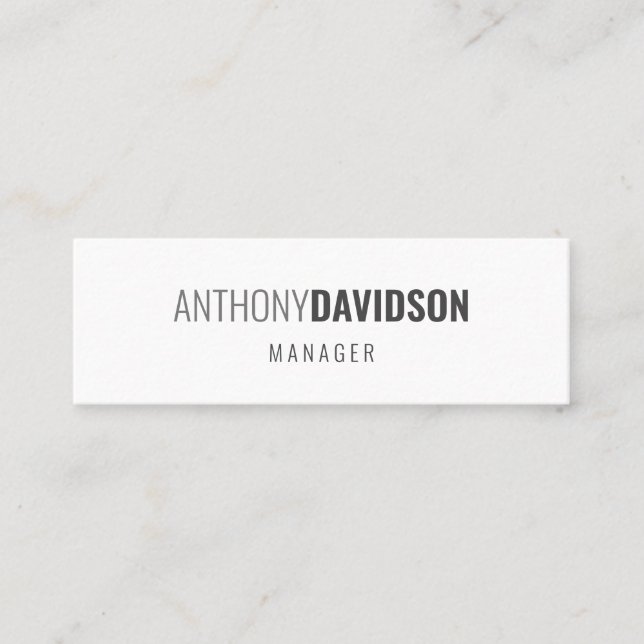 Modern Minimalist Elegant Professional Mini Business Card (Front)