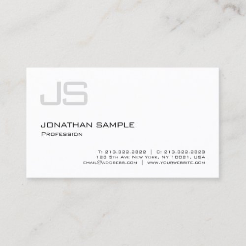 Modern Minimalist Elegant Professional Monogram Business Card