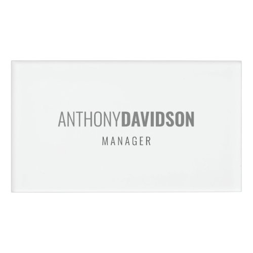 Modern Minimalist Elegant Professional Name Tag