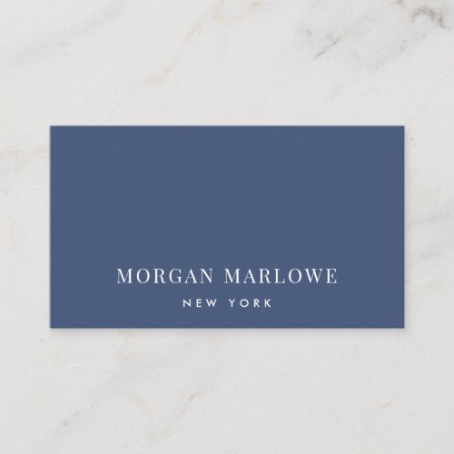 Modern Minimalist Elegant Professional Navy Blue Business Card