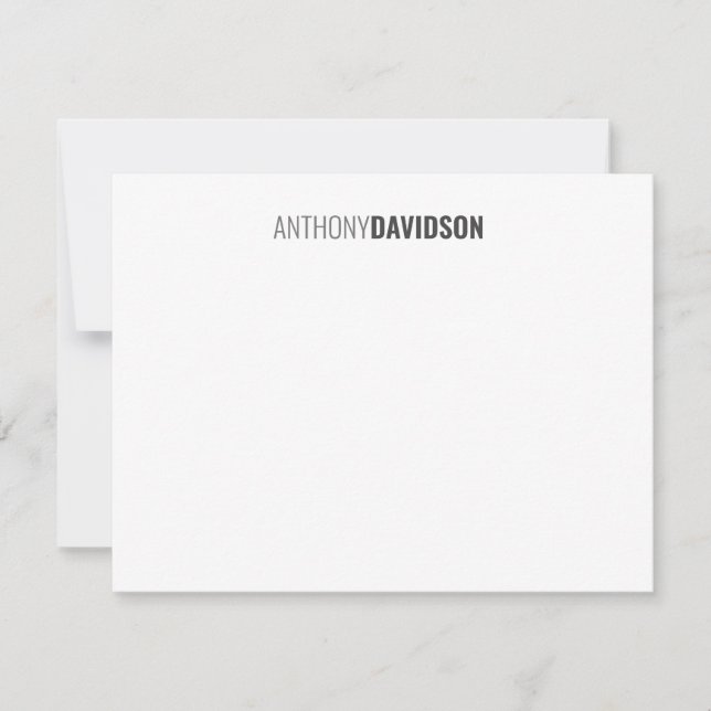 Modern Minimalist Elegant Professional Note Card (Front)