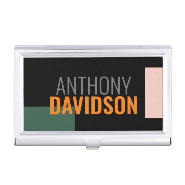 Modern Minimalist Elegant Professional Plain Business Card Case (Front)
