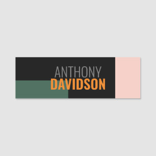 Modern Minimalist Elegant Professional Plain Name Tag