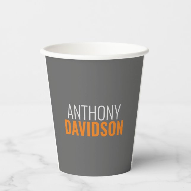Modern Minimalist Elegant Professional Plain Paper Cups (Front)