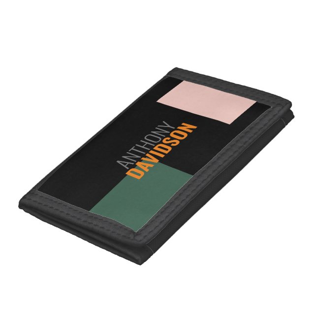 Modern Minimalist Elegant Professional Plain Trifold Wallet (Bottom)