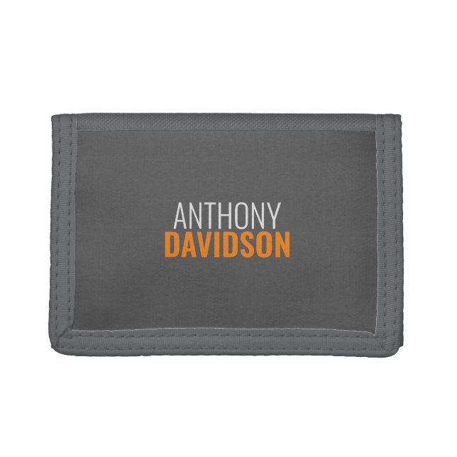 Modern Minimalist Elegant Professional Plain Trifold Wallet (Front)