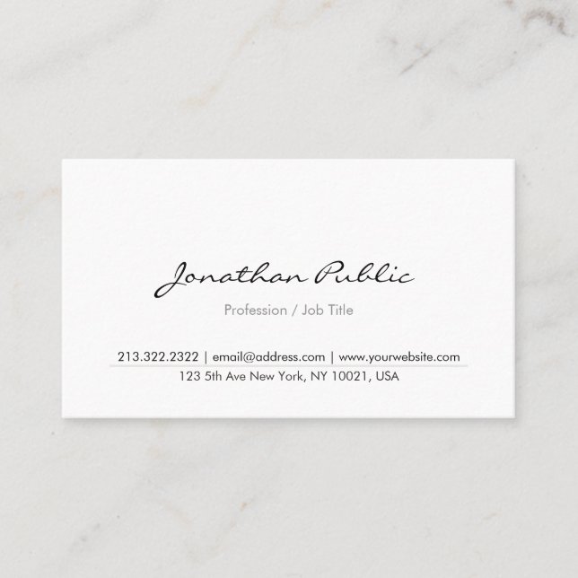 Modern Minimalist Elegant Professional Simple Business Card (Front)