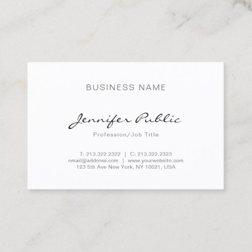 Modern Minimalist Elegant Professional Sleek Plain Business Card