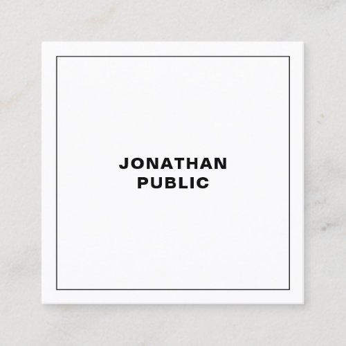 Modern Minimalist Elegant Professional Template Square Business Card