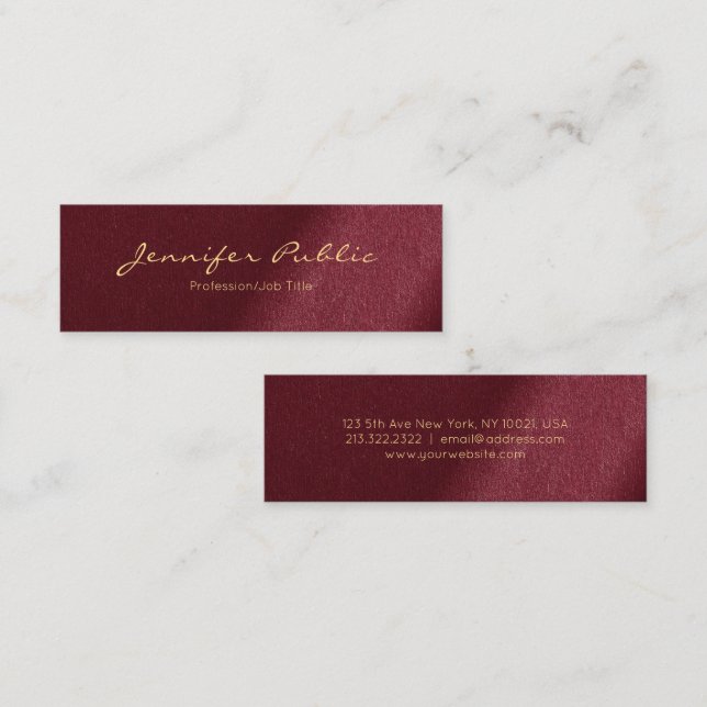Modern Minimalist Elegant Professional Typography Mini Business Card (Front/Back)