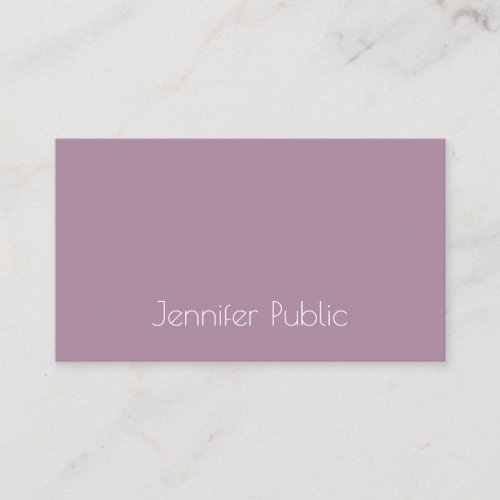 Modern Minimalist Elegant Purple Template Elite Business Card