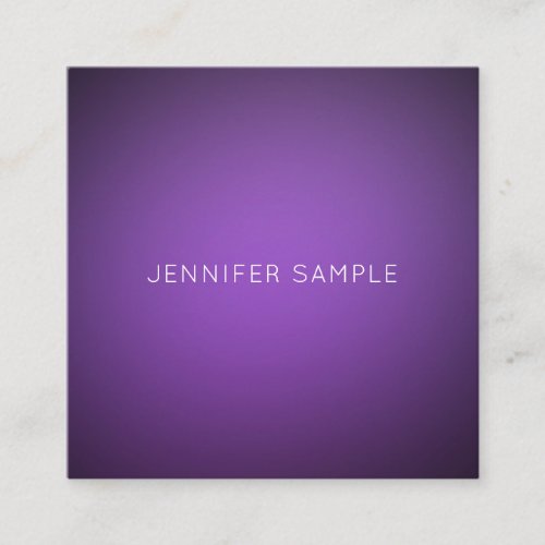 Modern Minimalist Elegant Purple Template Luxury Square Business Card