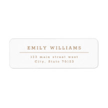 Modern Minimalist Elegant Return Address Label Tan
