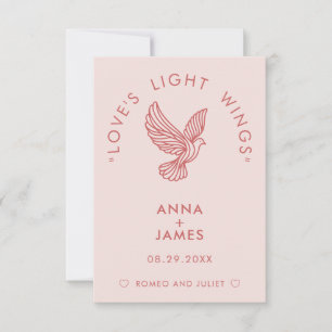 Modern Minimalist Elegant Romeo and Juliet Wedding Thank You Card