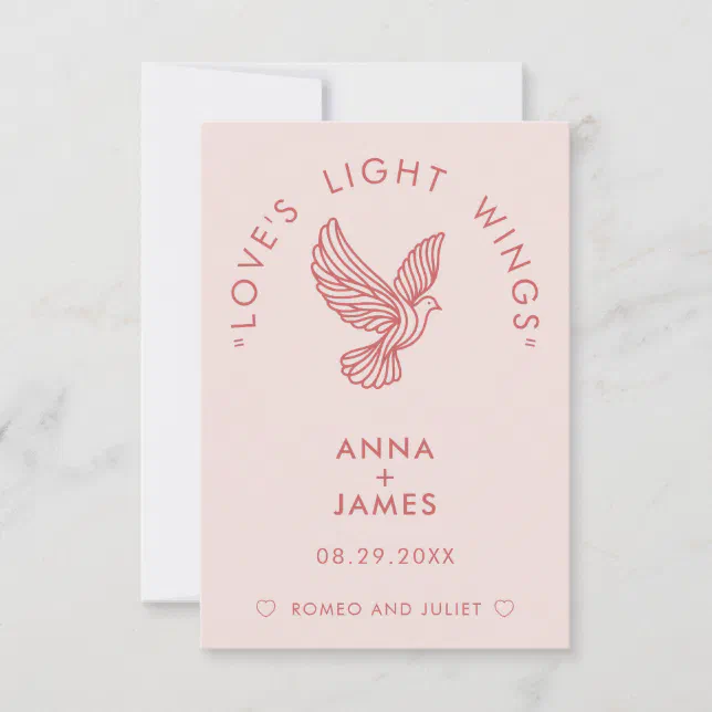 Romeo and Juliet Wedding Thank You Card – Love’s Light Wings Script