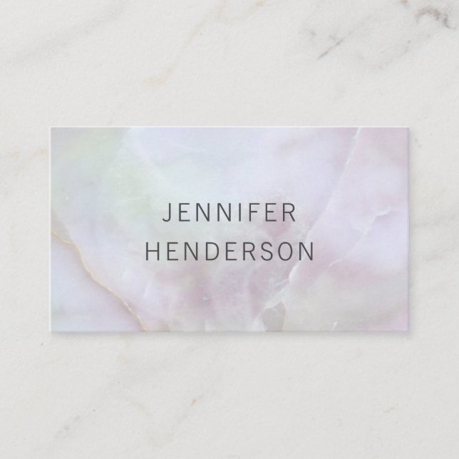 Modern minimalist elegant rose quartz professional business card (Front)