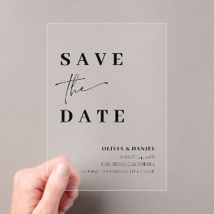Modern Minimalist Elegant Save the Date Card