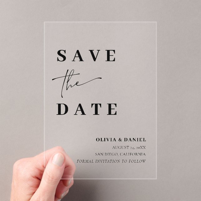 Modern Minimalist Elegant Save the Date Card (Insitu (Handheld))