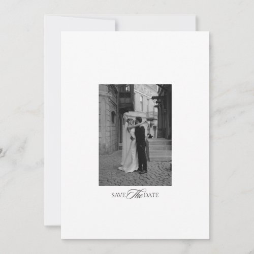 Modern Minimalist Elegant Script Engagement Photo  Save The Date