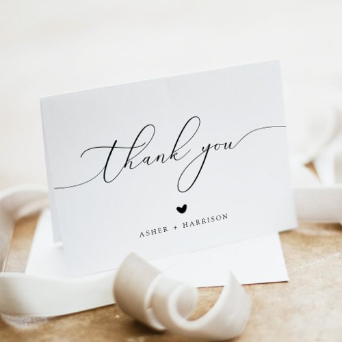 Modern Minimalist Elegant Script Thank You Card