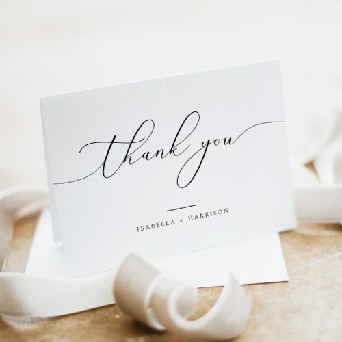 Modern Minimalist Elegant Script Thank You Card