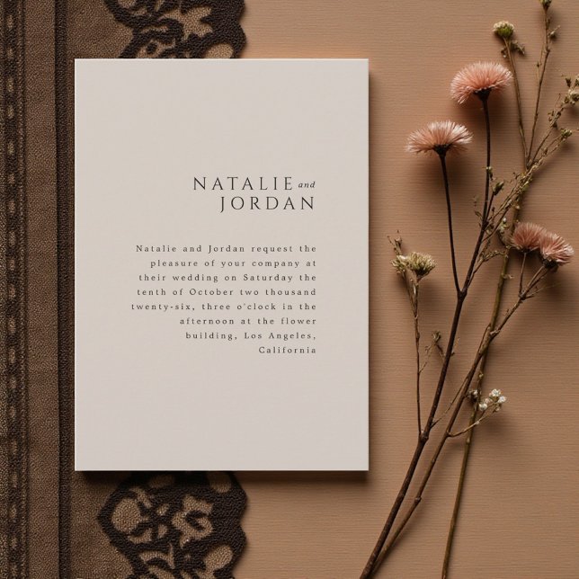 Modern Minimalist Elegant Silver Grey Wedding Invitation (Modern Minimalist Elegant Silver Grey Wedding Invitation)