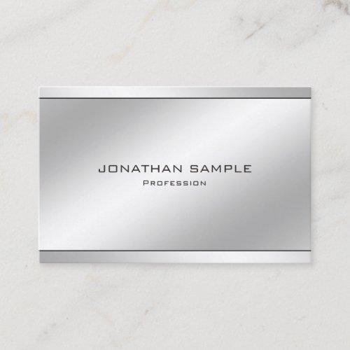 Modern Minimalist Elegant Silver Professional Business Card