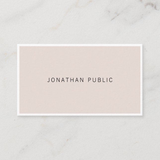 Modern Minimalist Elegant Simple Chic Plain Business Card (Front)