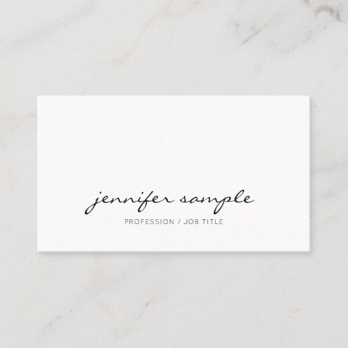 Modern Minimalist Elegant Simple Cursive Script Business Card