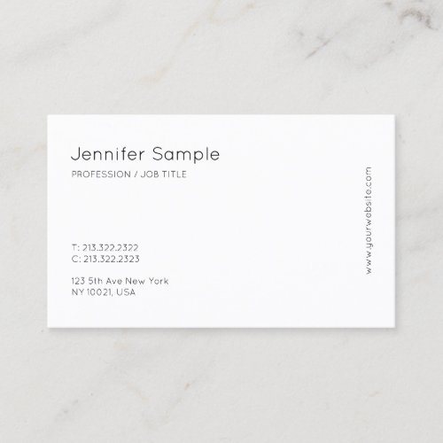 Modern Minimalist Elegant Simple Design Cool Plain Business Card