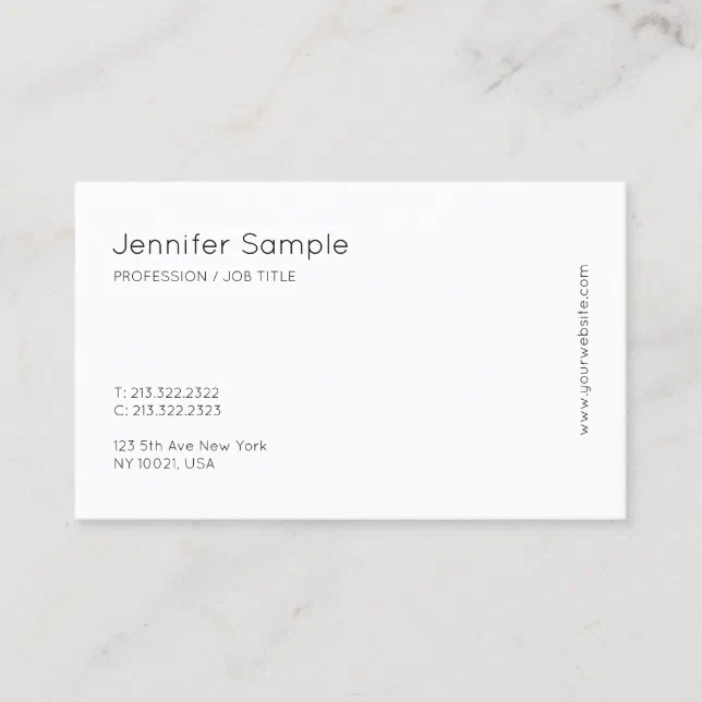 Modern Minimalist Elegant Simple Design Cool Plain Business Card | Zazzle