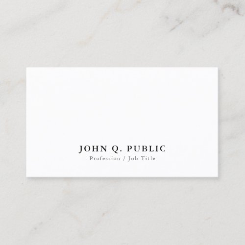 Modern Minimalist Elegant Simple Personalized Business Card