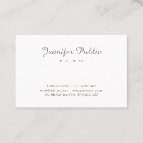 Modern Minimalist Elegant Simple Professional Business Card